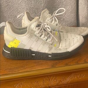 Adidas Mens White Sneakers with Black Soles